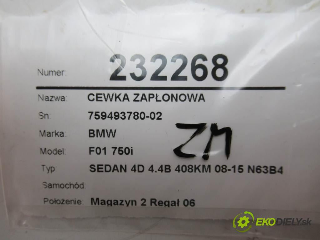 BMW F01 750i    SEDAN 4D 4.4B 408KM 08-15 N63B44A  Cievka zapaľovacia 759493780-02 (Zapaľovacie cievky, moduly)