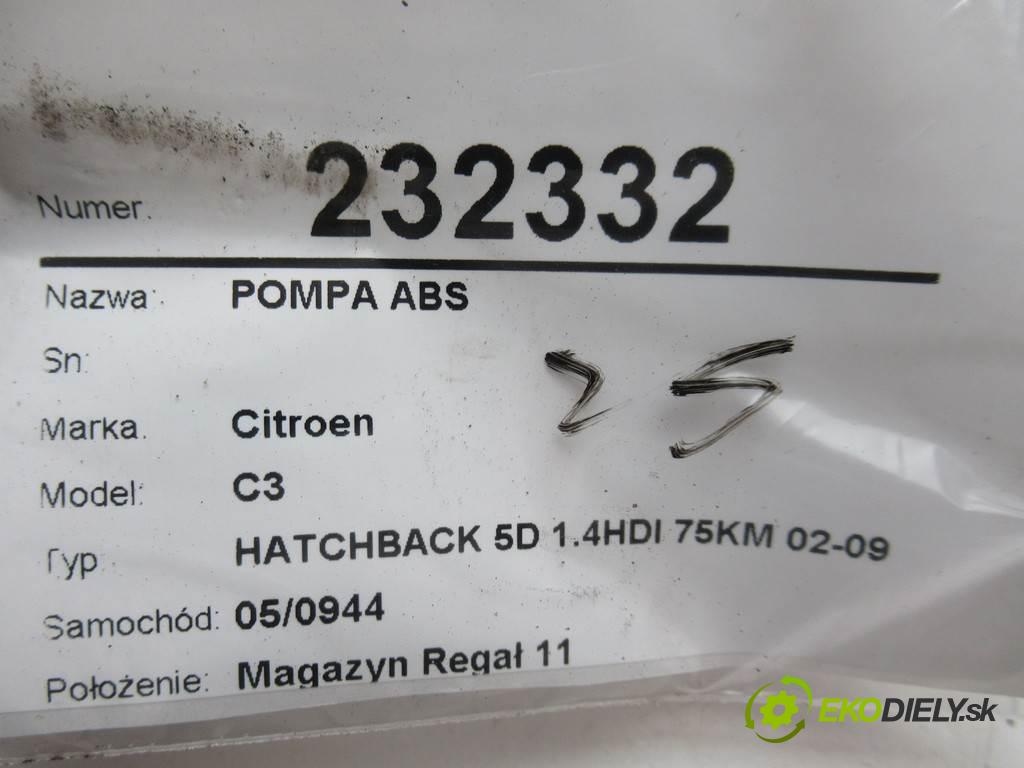 Citroen C3  2002  HATCHBACK 5D 1.4HDI 75KM 02-09 1400 Pumpa ABS 9639493780 (Pumpy ABS)