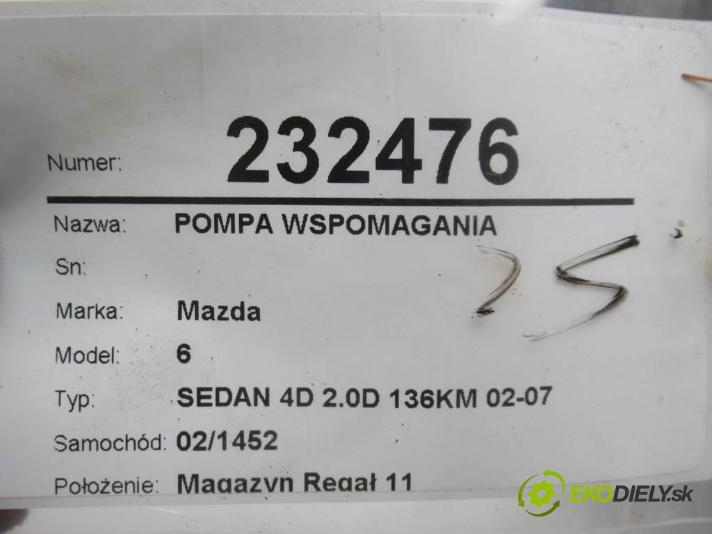 Mazda 6  2005 100 kw SEDAN 4D 2.0D 136KM 02-07 2000 pumpa servočerpadlo  (Servočerpadlá, pumpy řízení)