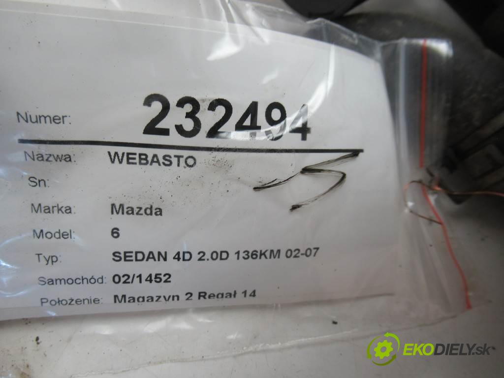 Mazda 6  2005 100 kw SEDAN 4D 2.0D 136KM 02-07 2000 Webasto RF5C209A0 (Webasto)