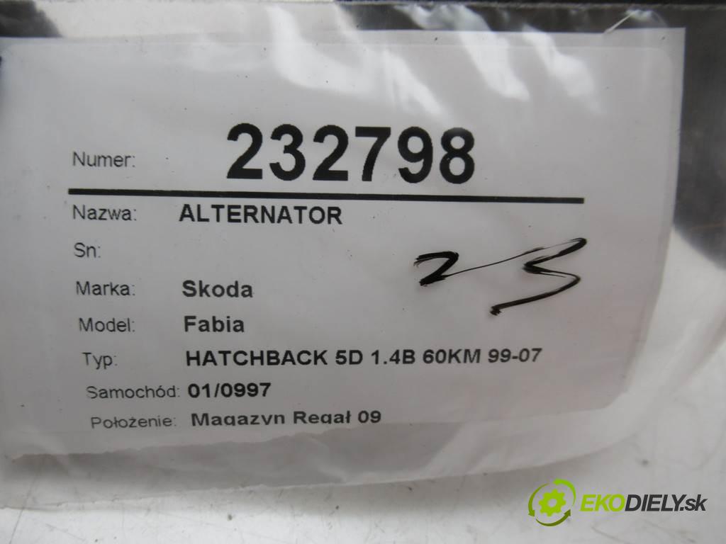 Skoda Fabia  2002  HATCHBACK 5D 1.4B 60KM 99-07 1400 Alternátor 043903017 (Alternátory)
