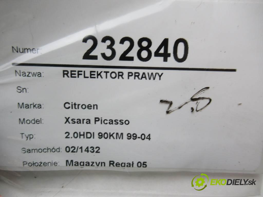 Citroen Xsara Picasso  2000 66 kw 2.0HDI 90KM 99-04 2000 Svetlomet pravy  (Pravé)