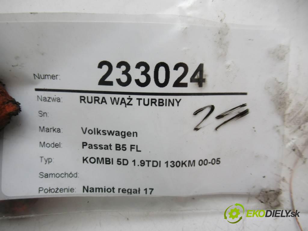 Volkswagen Passat B5 FL    KOMBI 5D 1.9TDI 130KM 00-05  Rúra hadice turba  (Hadice intercoolera)