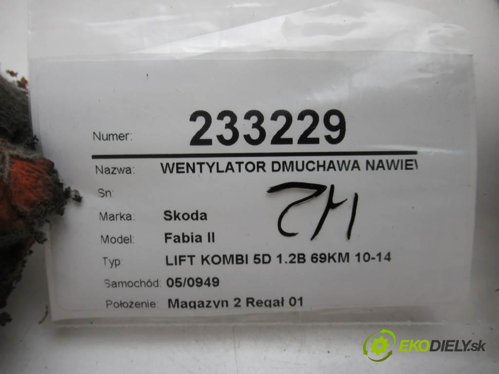 Skoda Fabia II  2014  LIFT KOMBI 5D 1.2B 69KM 10-14 1200 Ventilátor ventilátor kúrenia 6R1819015 (Ventilátory kúrenia)