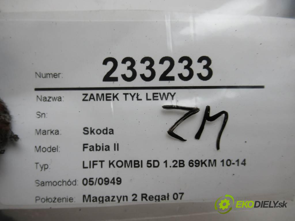 Skoda Fabia II  2014  LIFT KOMBI 5D 1.2B 69KM 10-14 1200 zámok zad ľavy 1S4839015B