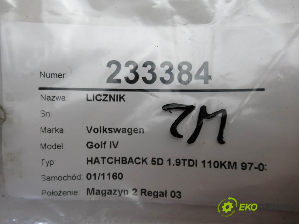 Volkswagen Golf IV  1999 81  HATCHBACK 5D 1.9TDI 110KM 97-03 1900 Prístrojovka 1J0920821B (Prístrojové dosky, displeje)