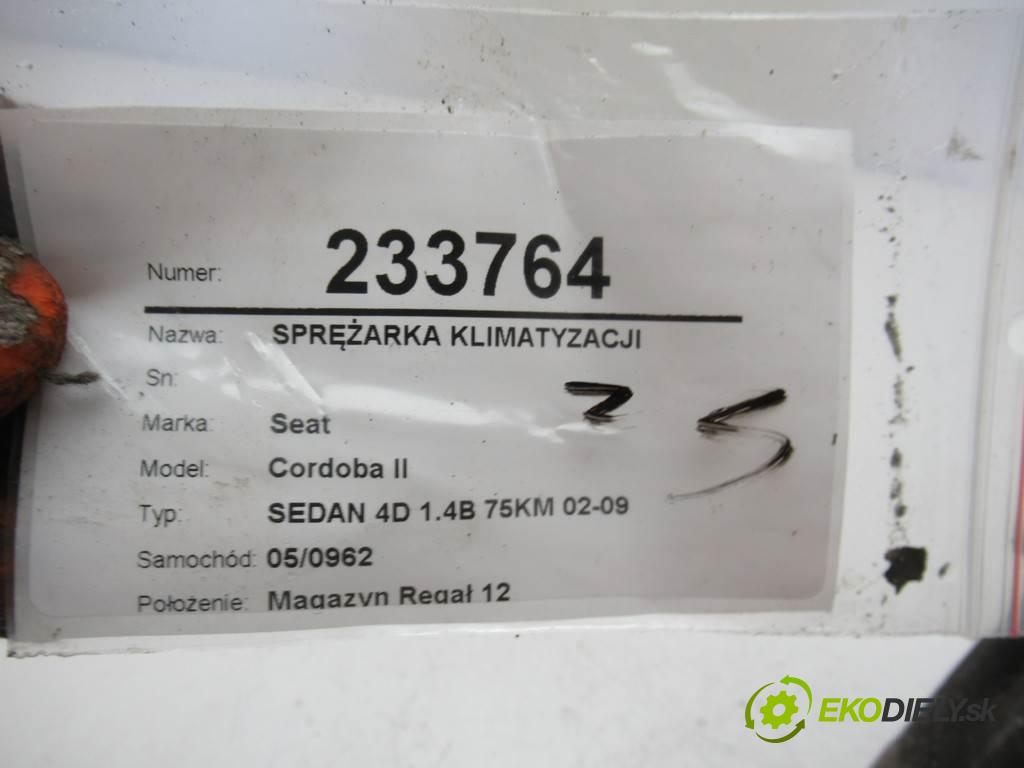 Seat Cordoba II  2005  SEDAN 4D 1.4B 75KM 02-09 1400 kompresor klimatizace 6Q0820803R (Kompresory)