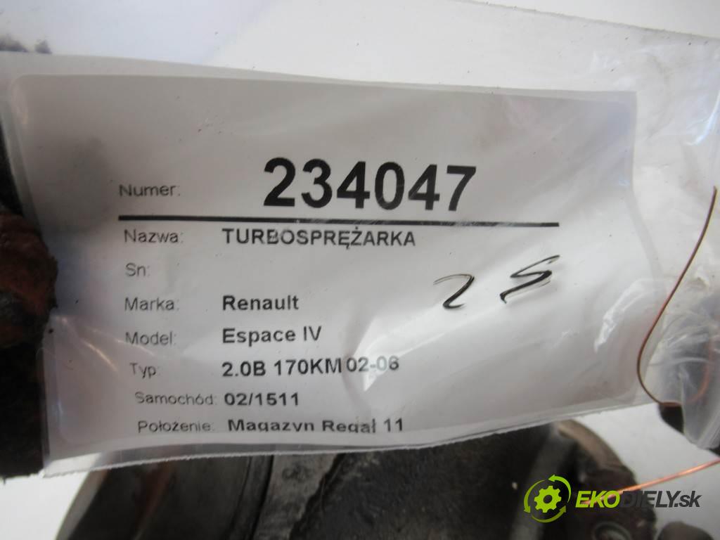Renault Espace IV  2005 125 kW 2.0B 170KM 02-06 2000 turbo 8200054417 (Turbodúchadla (kompletní))