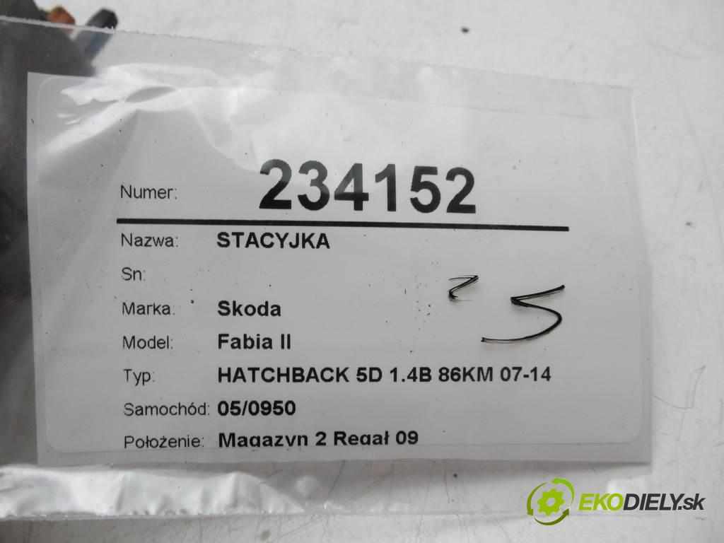 Skoda Fabia II  2008  HATCHBACK 5D 1.4B 86KM 07-14 1400 spinačka 4B0905851C (Spínacie skrinky a kľúče)