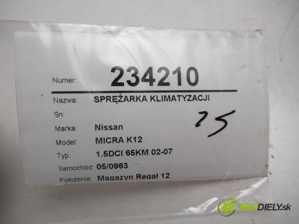 Nissan MICRA K12  2005  1.5DCI 65KM 02-07 1500 kompresor klimatizace 8200220924 (Kompresory)
