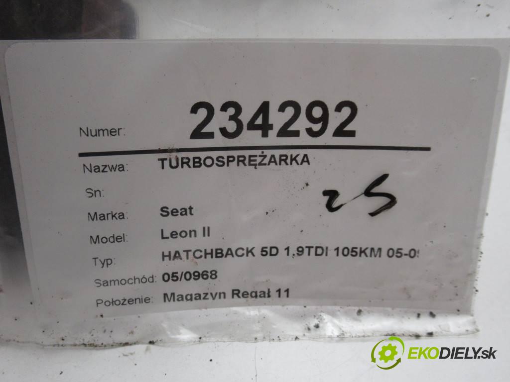 Seat Leon II  2007 77 kW HATCHBACK 5D 1.9TDI 105KM 05-09 1900 Turbodúchadlo,turbo 038253014 (Turbodúchadlá (kompletné))