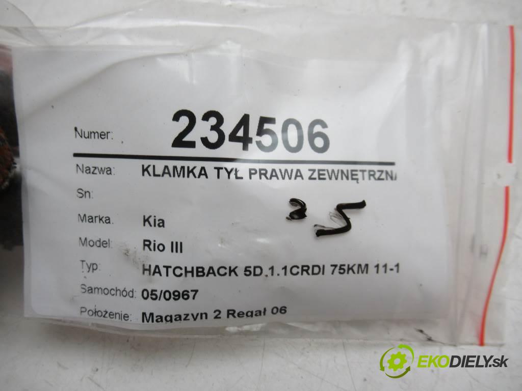Kia Rio III  2013 55 kW HATCHBACK 5D 1.1CRDI 75KM 11-17 1100 Kľučka zad pravá vonkajšia  (Ostatné)