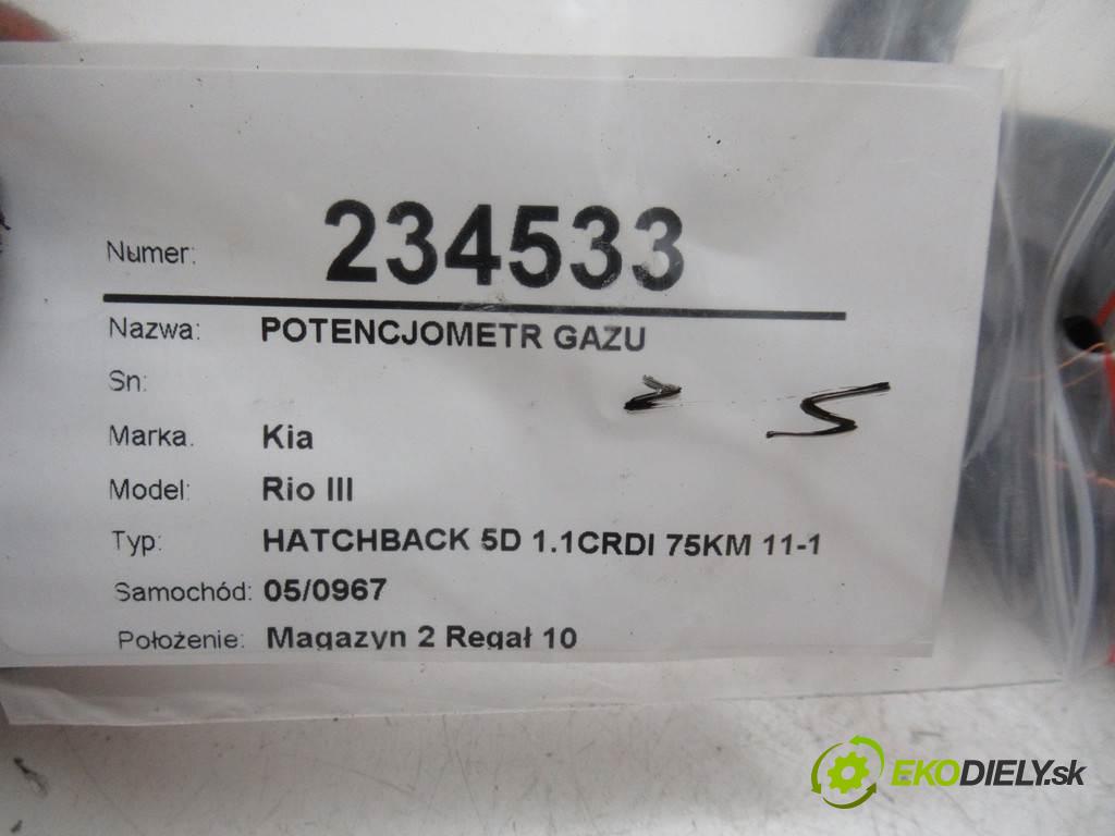 Kia Rio III  2013 55 kW HATCHBACK 5D 1.1CRDI 75KM 11-17 1100 potenciometr plynového pedálu  (Pedály)