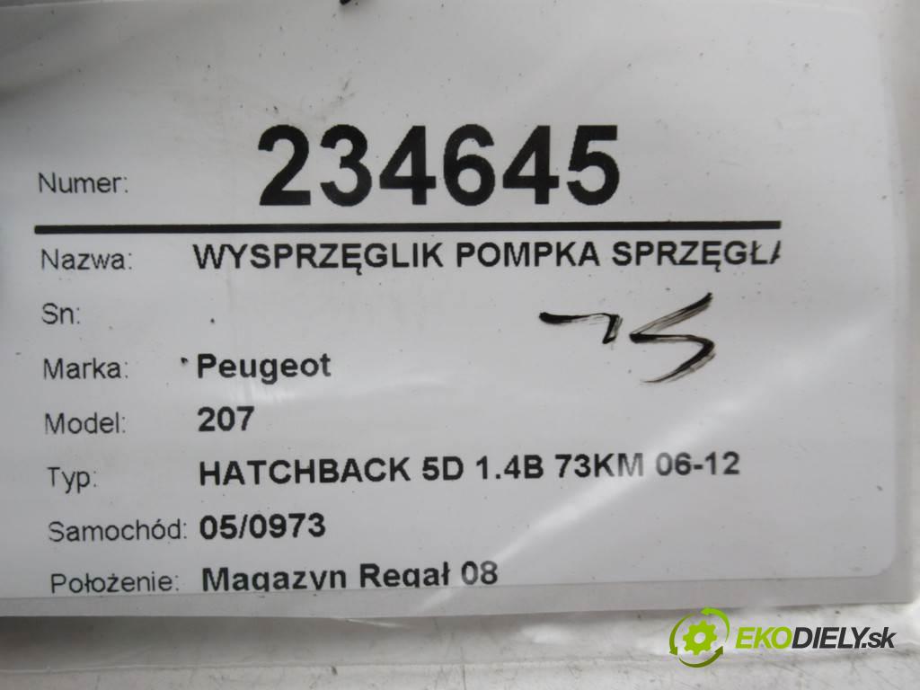 Peugeot 207  2008 54 kW HATCHBACK 5D 1.4B 73KM 06-12 1400 Spojkový valec pumpa spojky  (Valce a ložiská)