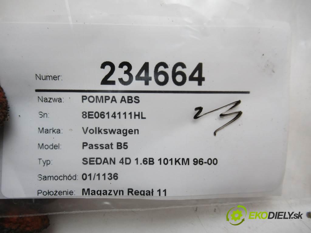 Volkswagen Passat B5  1997 74 kw SEDAN 4D 1.6B 101KM 96-00 1600 Pumpa ABS 8E0614111HL (Pumpy ABS)