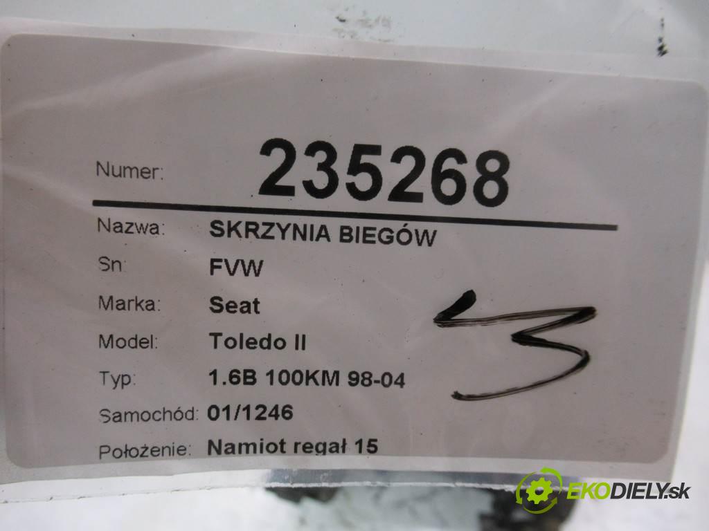 Seat Toledo II  1999  1.6B 100KM 98-04 1600 Prevodovka - FVW (Prevodovky)