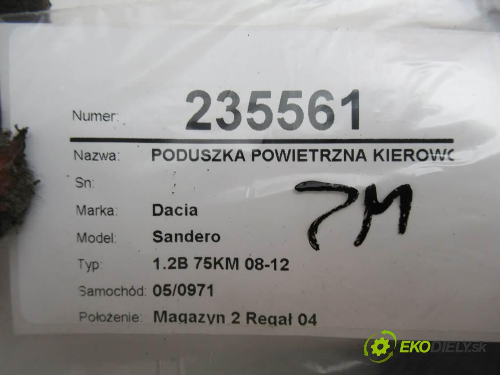 Dacia Sandero  2009 55 kW 1.2B 75KM 08-12 1149 AirBag - volantu 8200823307 (Airbagy)