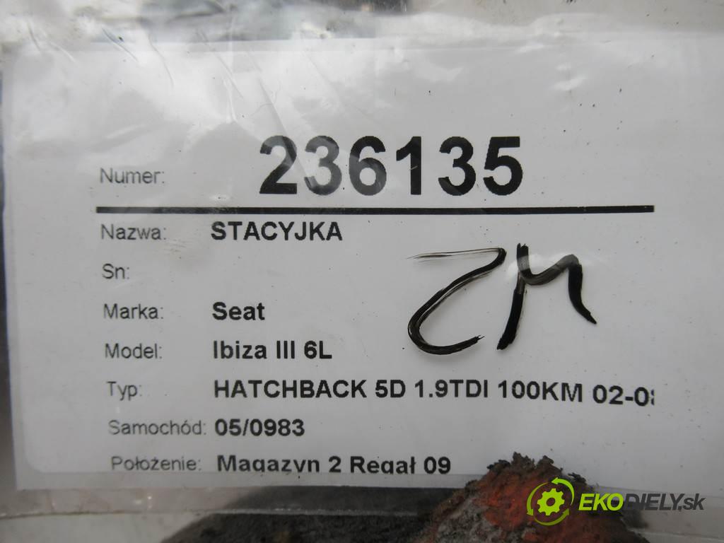 Seat Ibiza III 6L  2007  HATCHBACK 5D 1.9TDI 100KM 02-08 1900 spínačka 4B0905851C (Spínací skříňky a klíče)