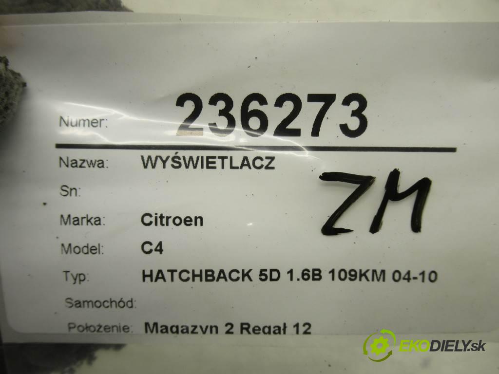 Citroen C4    HATCHBACK 5D 1.6B 109KM 04-10  Dislpej 9662225980 (Prístrojové dosky, displeje)