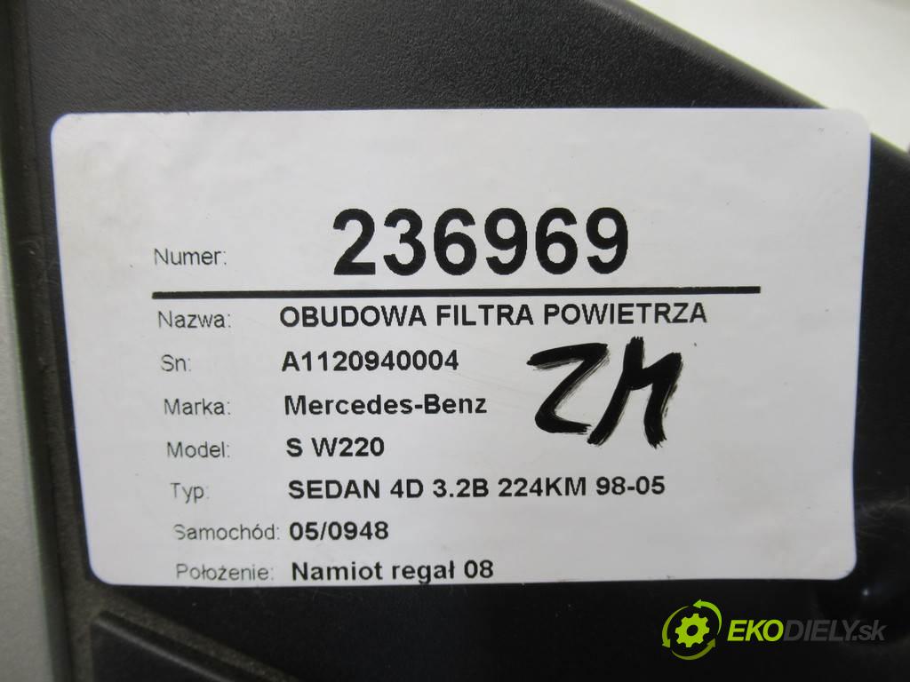 Mercedes-Benz S W220  2002 165 kW SEDAN 4D 3.2B 224KM 98-05 3200 obal filtra vzduchu A1120940004 (Kryty filtrů)