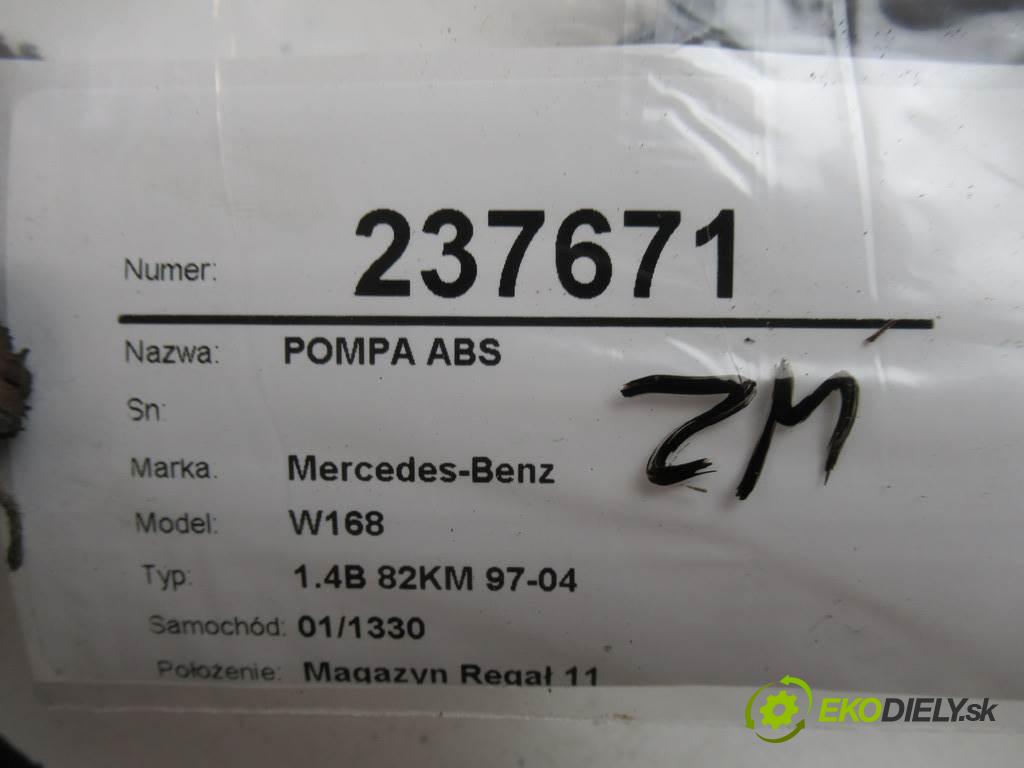 Mercedes-Benz W168  1999  1.4B 82KM 97-04 1400 pumpa ABS A0034317412 (Pumpy brzdové)