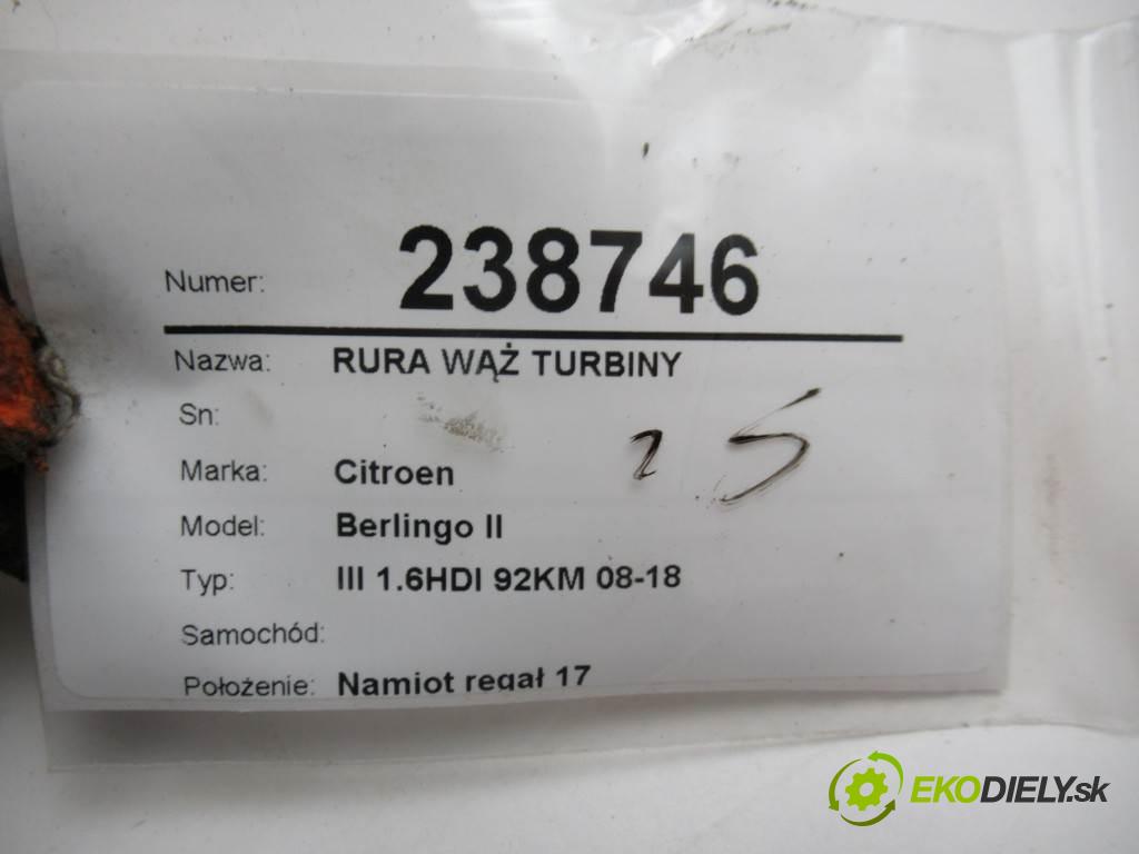 Citroen Berlingo II    III 1.6HDI 92KM 08-18  Rúra hadica turba  (Hadice)