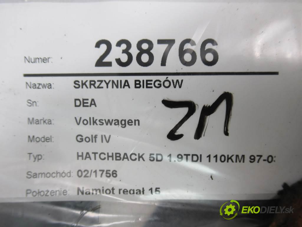 Volkswagen Golf IV  1998 81 kW HATCHBACK 5D 1.9TDI 110KM 97-03 1900 Prevodovka - DEA (Prevodovky)