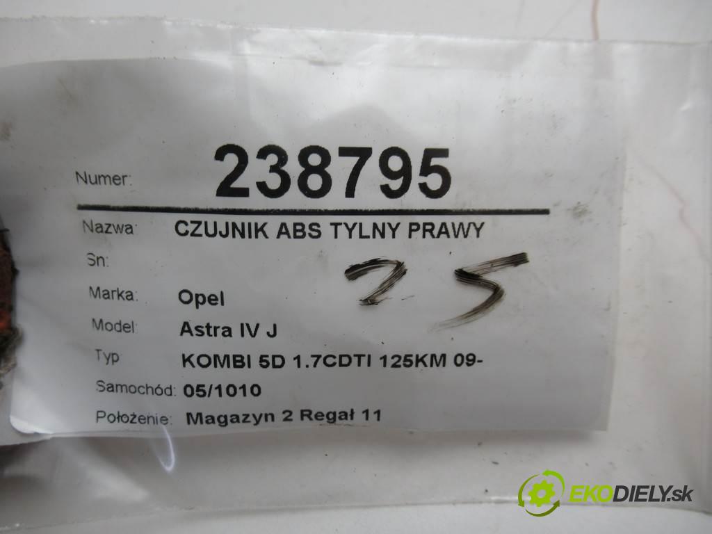 Opel Astra IV J  2011  KOMBI 5D 1.7CDTI 125KM 09- 1700 Snímač ABS zadný pravy 13346945 (Snímače ABS)