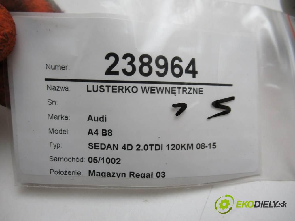 Audi A4 B8  2009  SEDAN 4D 2.0TDI 120KM 08-15 2000 Spätné zrkadlo vnútorné 8R0857511B (Spätné zrkadlá vnútorné)