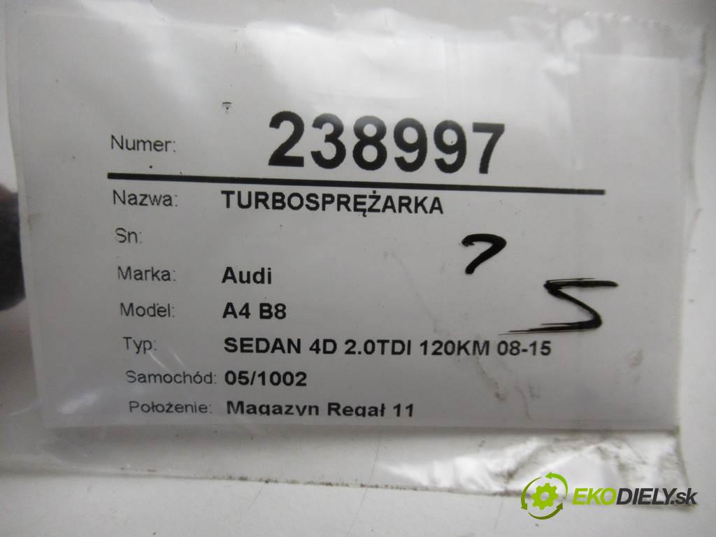Audi A4 B8  2009  SEDAN 4D 2.0TDI 120KM 08-15 2000 turbo 03L145702D (Turbodúchadla (kompletní))