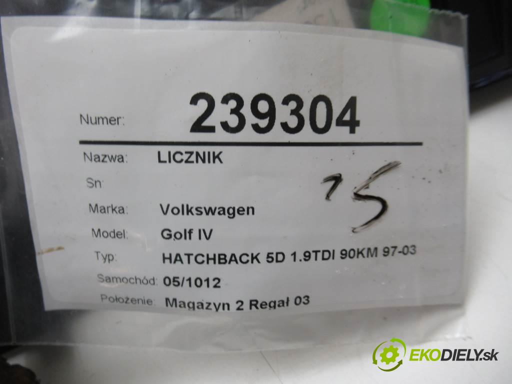 Volkswagen Golf IV  2001  HATCHBACK 5D 1.9TDI 90KM 97-03 1900 Prístrojovka 1J0920806E (Prístrojové dosky, displeje)