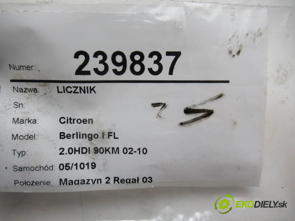 Citroen Berlingo I FL  2003  2.0HDI 90KM 02-10 2000 Prístrojovka 9652246380 (Prístrojové dosky, displeje)