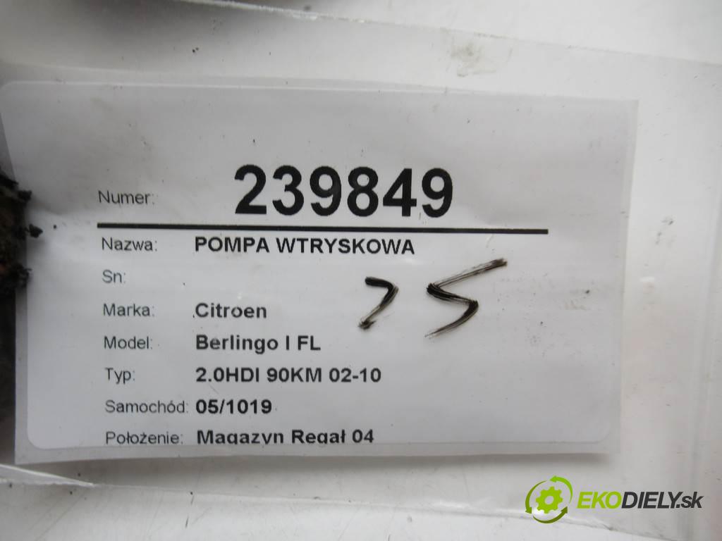 Citroen Berlingo I FL  2003  2.0HDI 90KM 02-10 2000 Pumpa vstrekovacia 9636818480 (Vstrekovacie čerpadlá)