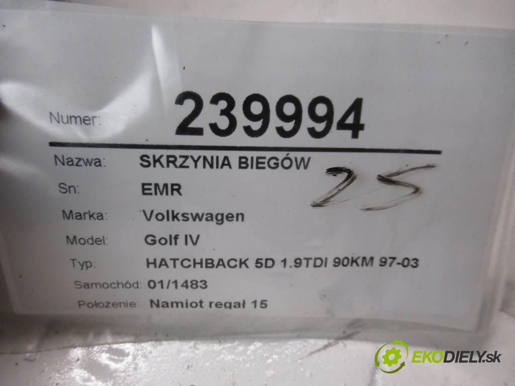 Volkswagen Golf IV  1998 66 kW HATCHBACK 5D 1.9TDI 90KM 97-03 1900 Prevodovka - EMR (Prevodovky)