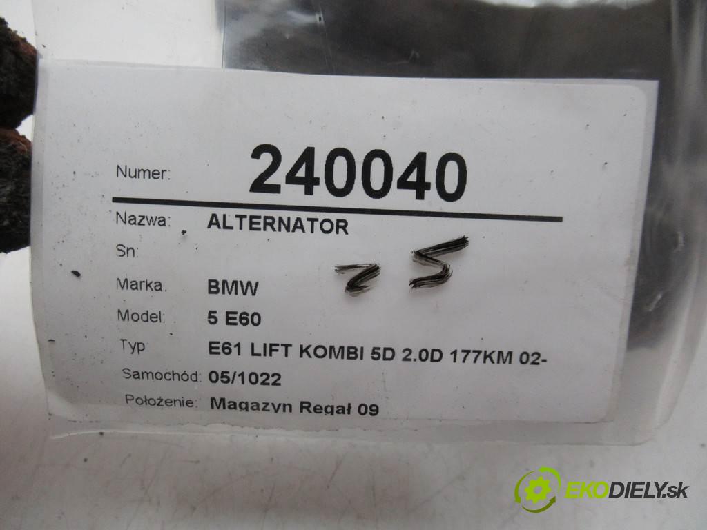BMW 5 E60  2010 177KM E61 LIFT KOMBI 5D 2.0D 177KM 02-10 2000 Alternátor 7802261 (Alternátory)