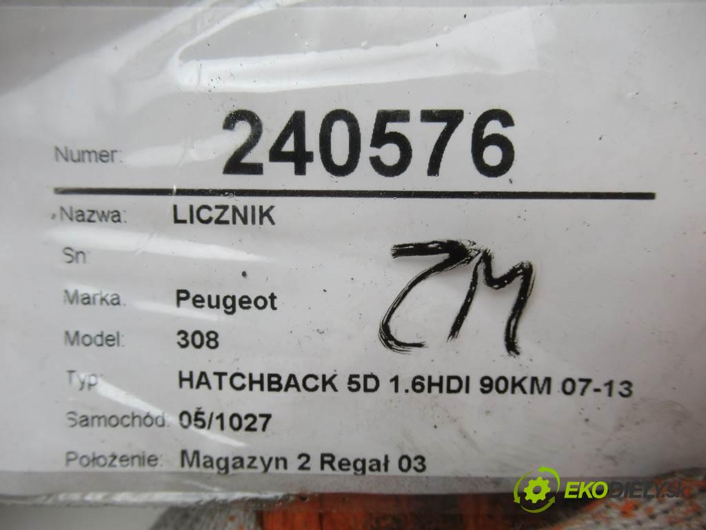 Peugeot 308  2007  HATCHBACK 5D 1.6HDI 90KM 07-13 1600 Prístrojovka 9665107480 (Prístrojové dosky, displeje)