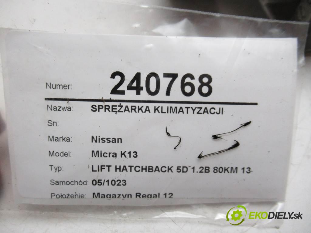 Nissan Micra K13  2016  LIFT HATCHBACK 5D 1.2B 80KM 13- 1198 Kompresor klimatizácie 926003VA1D (Kompresory klimatizácie)