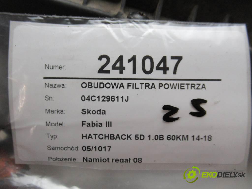 Skoda Fabia III  2016  HATCHBACK 5D 1.0B 60KM 14-18 1000 Obal filtra vzduchu 04C129611J (Obaly filtrov vzduchu)