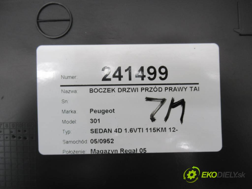 Peugeot 301  2013 85 kW SEDAN 4D 1.6VTI 115KM 12- 1600 čalúnenie Dvere predný pravy tapacír  (Ostatné)