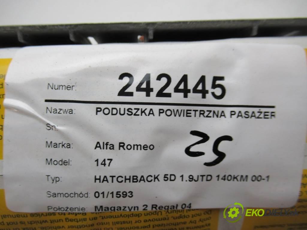 Alfa Romeo 147  2004  HATCHBACK 5D 1.9JTD 140KM 00-10 1900 AirBag - spolujazdca 46748661 (Airbagy)