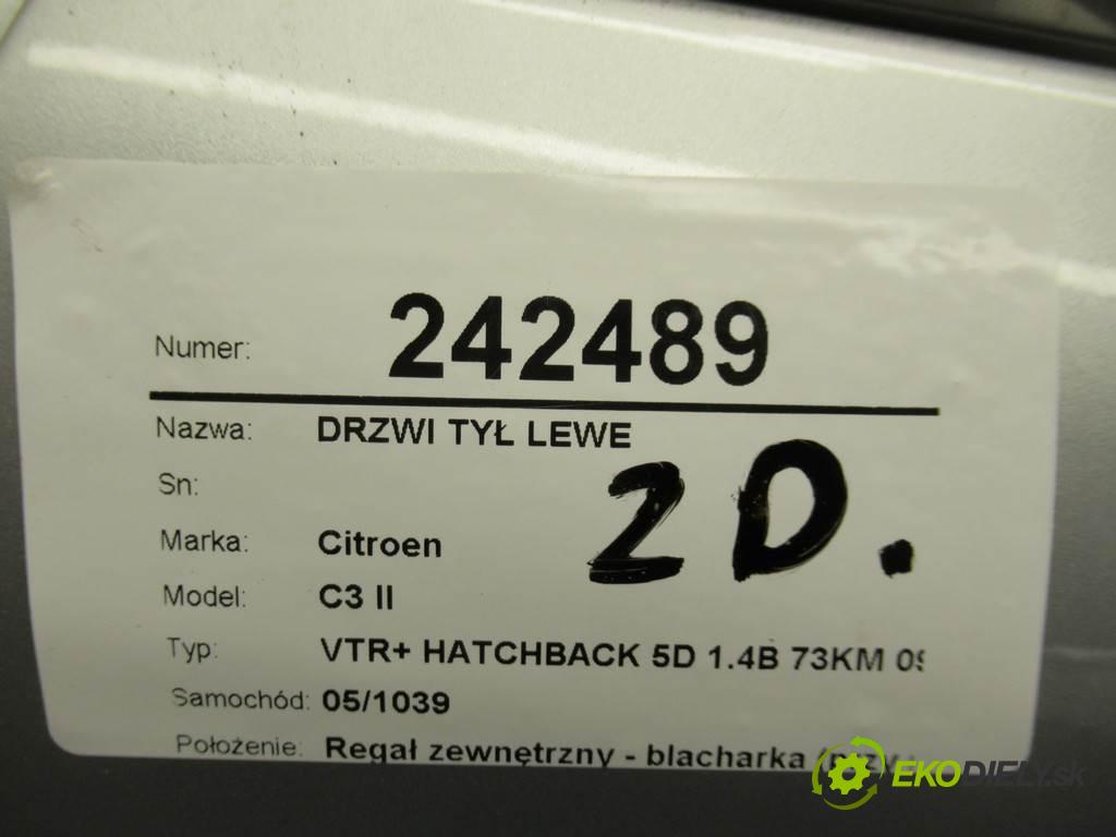 Citroen C3 II  2011 54 kW VTR+ HATCHBACK 5D 1.4B 73KM 09-16 1360 Dvere zad ľave  (Ostatné)
