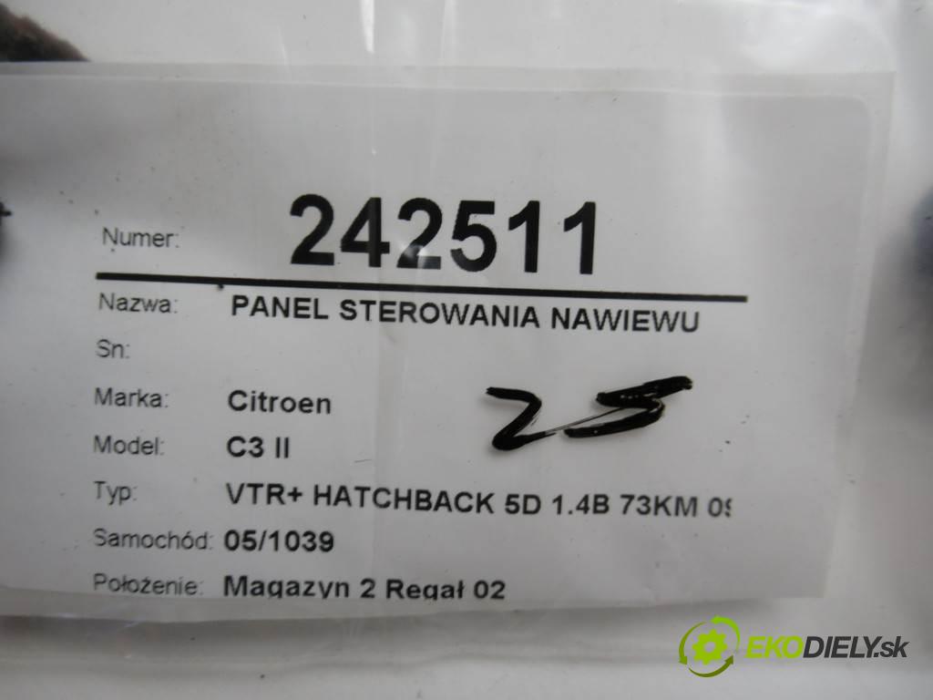 Citroen C3 II  2011 54 kW VTR+ HATCHBACK 5D 1.4B 73KM 09-16 1360 Panel ovládania kúrenia 400018005 (Prepínače, spínače, tlačidlá a ovládače kúrenia)