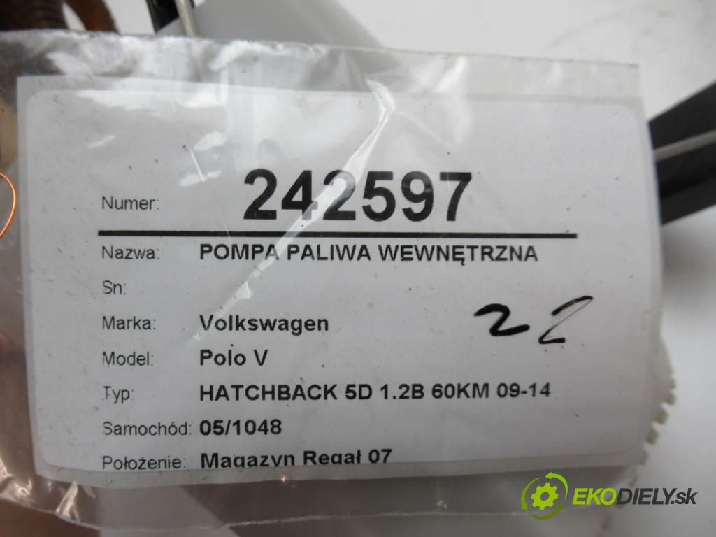 Volkswagen Polo V  2010 44 kW HATCHBACK 5D 1.2B 60KM 09-14 1198 pumpa paliva vnitřní 6R0919051 (Palivové pumpy, čerpadla)