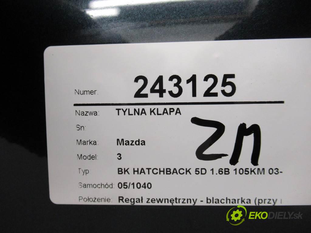 Mazda 3  2005  BK HATCHBACK 5D 1.6B 105KM 03-09 1600 zadná kapota  (Zadné kapoty)