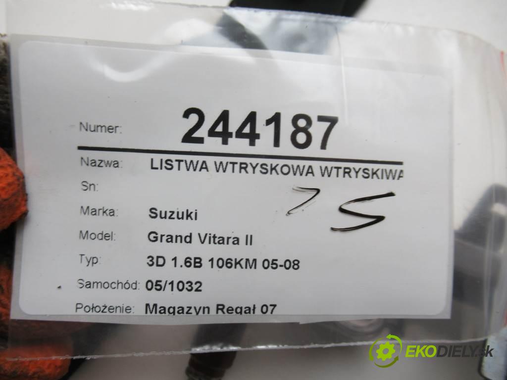Suzuki Grand Vitara II  2007 78 kW 3D 1.6B 106KM 05-08 1600 Lišta vstrekovacia Vstrekovacie ventily  (Vstrekovacie lišty)