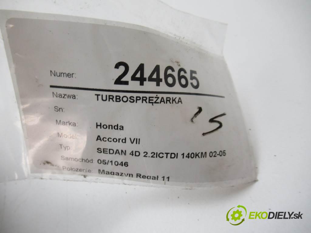 Honda Accord VII  2004  SEDAN 4D 2.2ICTDI 140KM 02-05 2204 Turbodúchadlo,turbo 18900-RBD-E11 (Turbodúchadlá (kompletné))