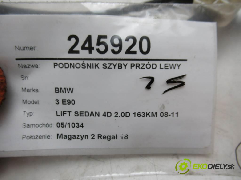 BMW 3 E90  2011 120 kW LIFT SEDAN 4D 2.0D 163KM 08-11 2000 Mechanizmus okna predný ľavy 6927027 (Predné ľavé)