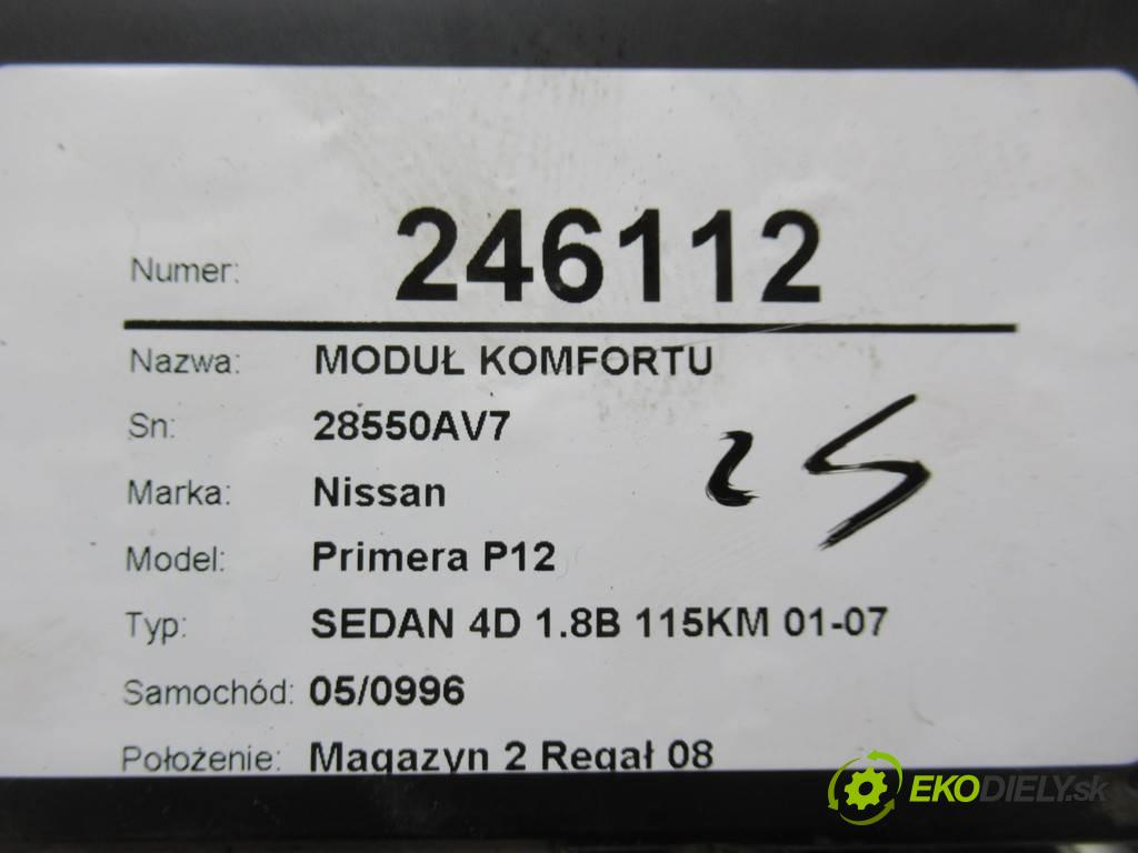 Nissan Primera P12  2002  SEDAN 4D 1.8B 115KM 01-07 1800 modul komfortu 28550AV7 (Moduly komfortu)