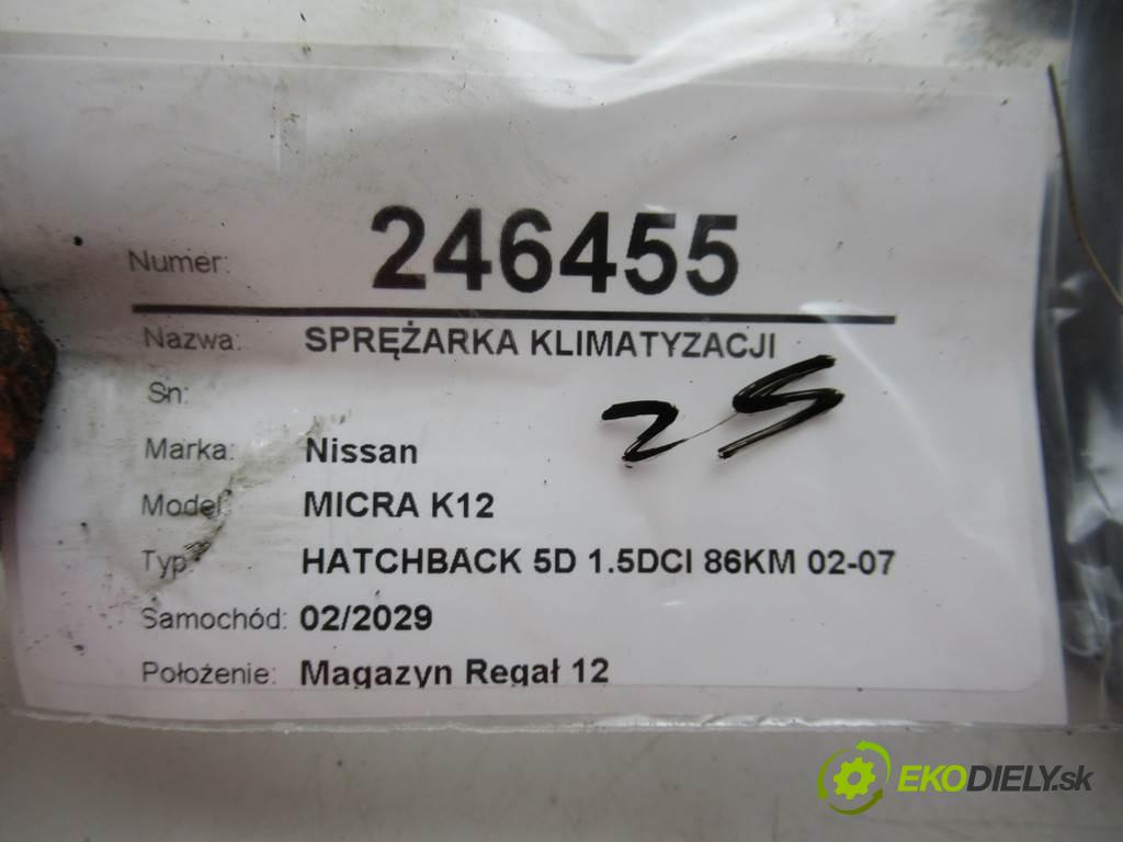 Nissan MICRA K12  2004 60kW HATCHBACK 5D 1.5DCI 86KM 02-07 1500 Kompresor klimatizácie 8200220924 (Kompresory klimatizácie)