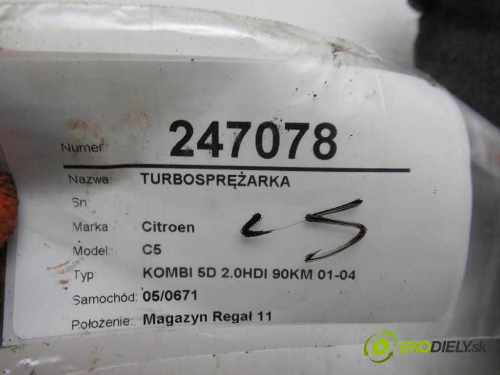 Citroen C5  2001  KOMBI 5D 2.0HDI 90KM 01-04 2000 Turbodúchadlo,turbo 9622526980 (Turbodúchadlá (kompletné))